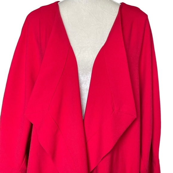 Lane Bryant Women’s Open Front Red Knit Coat Plus Size 26-28 Waterfall Unlined - Picture 2 of 8